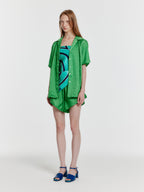 EENK YINDA Short Sleeve Jacquard Shirt - Green