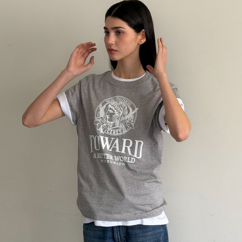 WAVE UNION Toward T-shirt Heather dark gray