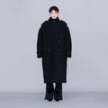 YCH DOUBLE-BREASTED COAT BLACK (W23OT005BK)