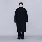YCH DOUBLE-BREASTED COAT BLACK (W23OT005BK)