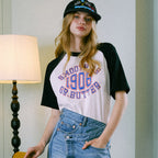 GREENBUTTER 1908's Club Logo Raglan Tee (Black)