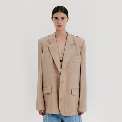 Back Knotted Jacket - Beige