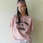 rolarola MAISON DE ROLA EMBROIDERY PIGMENT LOOSE FIT T-SHIRT I/PINK