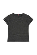 SINOON Stripe Cap Sleeve T-shirt (Black)