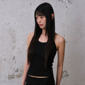 DIVEIN WOMEN HALTER NECK STRAP TOP (BLACK)