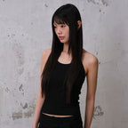 DIVEIN WOMEN HALTER NECK STRAP TOP (BLACK)