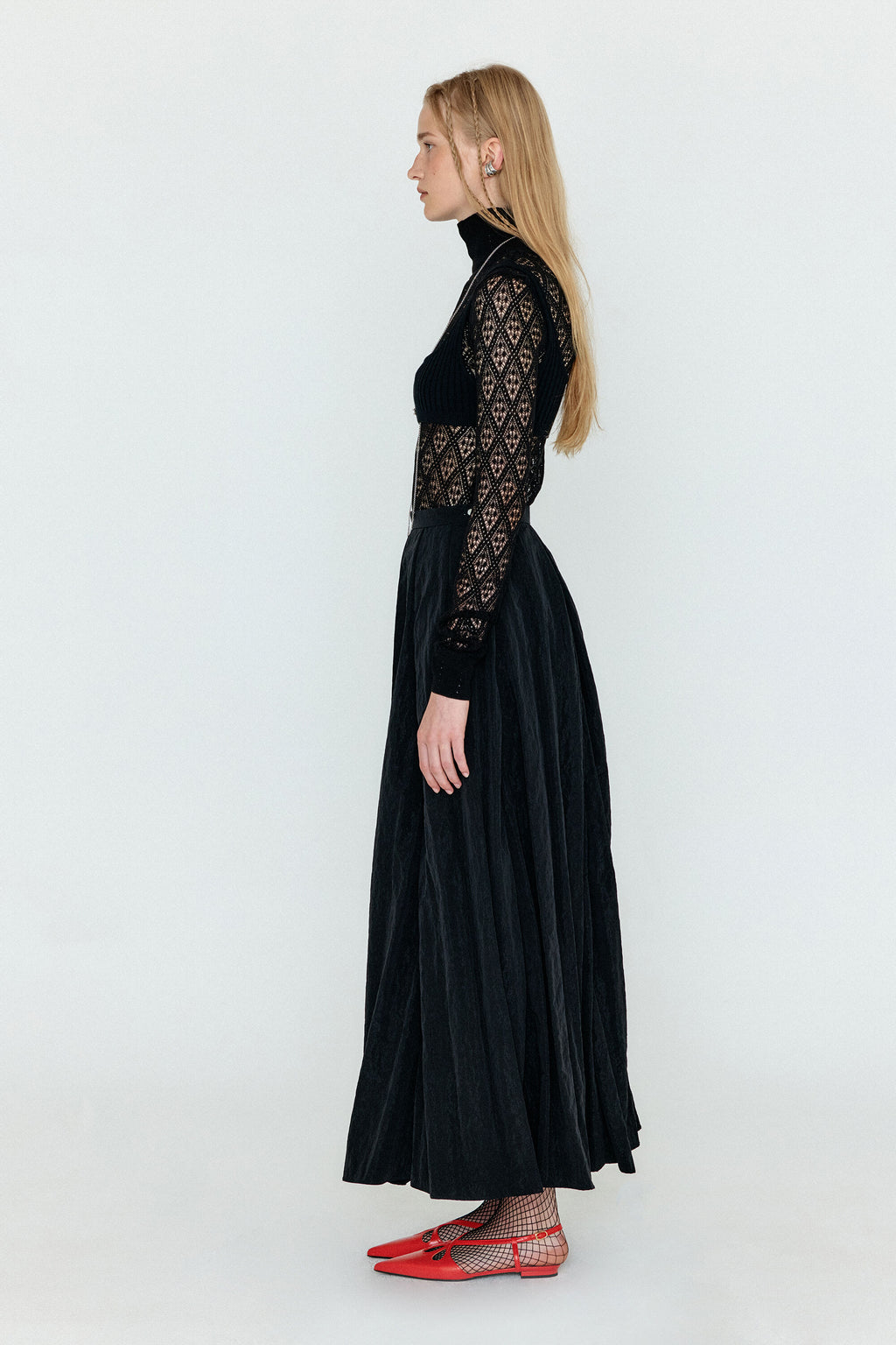 EENK WICOLE Flared Maxi Skirt - Black