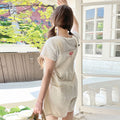 SLOW LOLLI SLOW LOLLI Jumpsuit Cotton Overall Short Pants - Ivory
