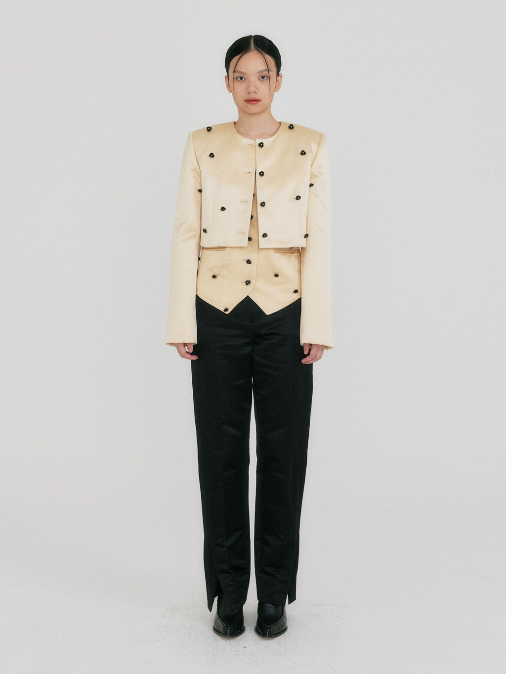 EENK ZROEL Flower Cropped Jacket - Yellow