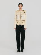 EENK ZROEL Flower Cropped Jacket - Yellow