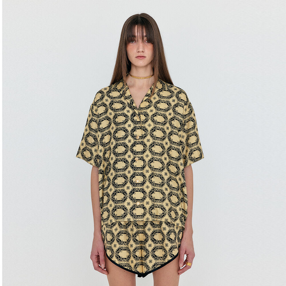 EENK WENNA Patterned Silk Shirt - Beige Multi