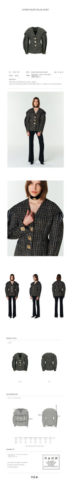 YCH LAYERED SAILOR-COLLAR JACKET BLACK (F23JK111BK)