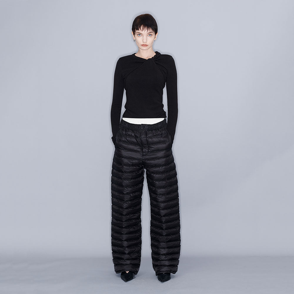 YCH TWIST FRONT KNIT TOP BLACK (W23KT802BK)