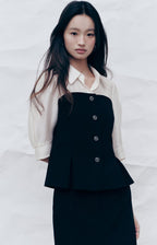 KENNETH LADY [Kenneth Lady] Chris layered blouse ENWBLQE600