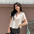 BEMUSE MANSION Grace shirring blouse - Black