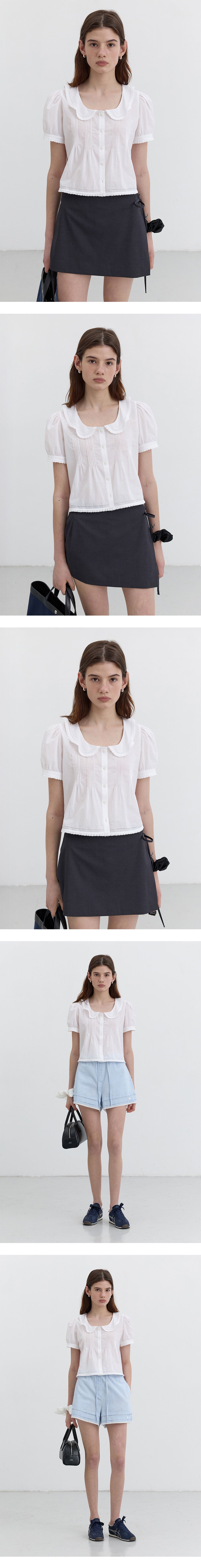 DUNST FRILL COLLARED BLOUSE WHITE_UDBL5B225WT