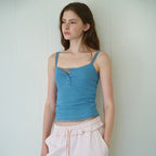 rolarola BUTTON SLEEVELESS BLUE