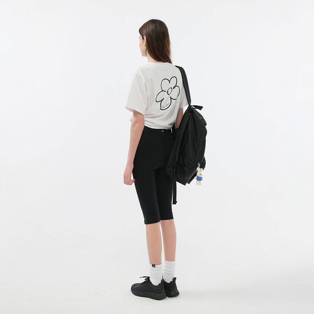 DUNST UNISEX DRAWING BLOOM LOGO T-SHIRT OFF WHITE_UDTS5B130OW