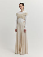 EENK EENK XIOLETTA Cross Knit Top - Ivory