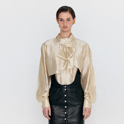 EENK WANCY Caped Blouse - Light Beige