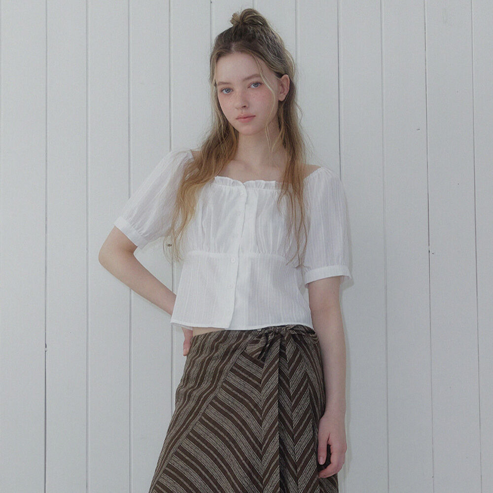 TWEE Two-way banding short-sleeved blouse