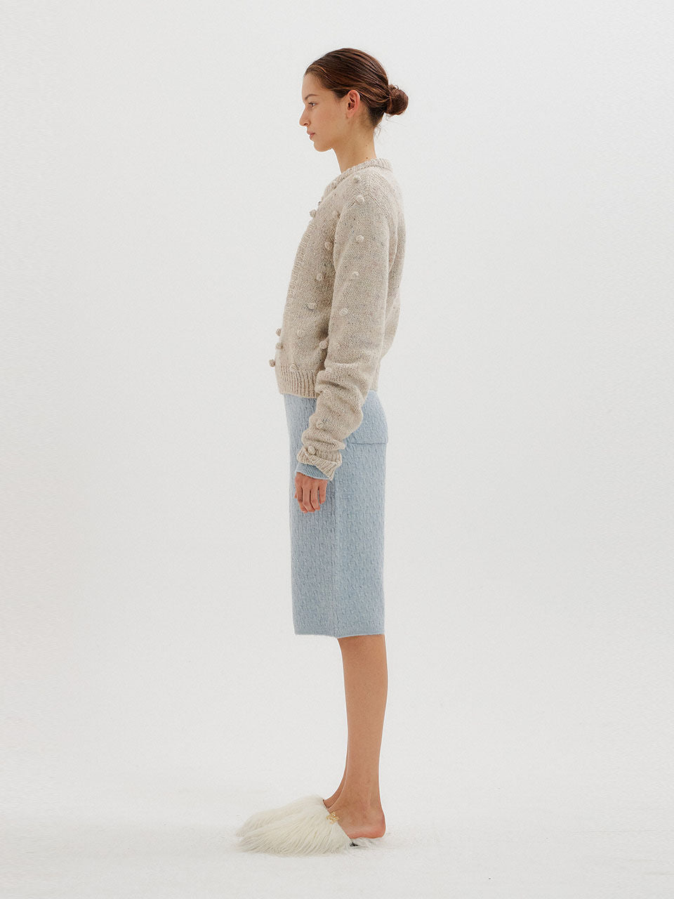 EENK EENK Knitwear Pompom Pullover - Light Grey
