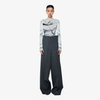 YCH HIGH-WAISTED PINTUCK PANTS GREY (F24PT4141GY)
