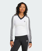 ADIDAS ADIDAS V-neck Long Sleeve Shirt - White
