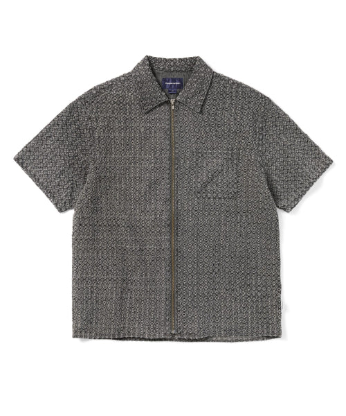 THISISNEVERTHAT THISISNEVERTHAT Damaged Denim Zip Shirt Grey