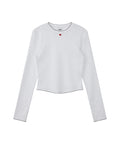 EMIS EMIS T-Shirt Mini Corsage Sleeve Top - Light Gray