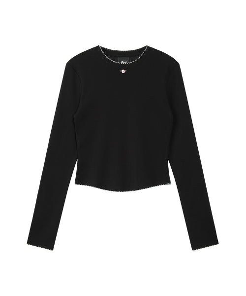 EMIS EMIS T-Shirt Mini Corsage Sleeve Top - Black