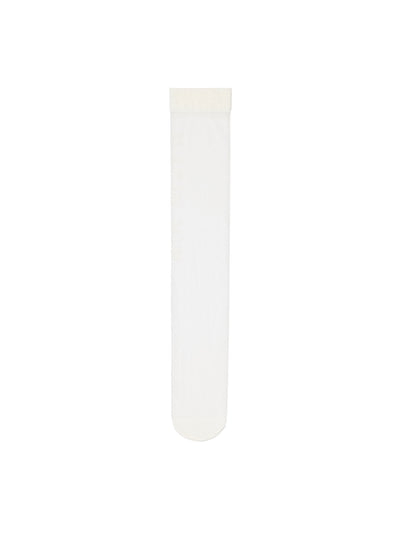 MATIN KIM LOGO JACQUARD SHEER KNEE SOCKS
