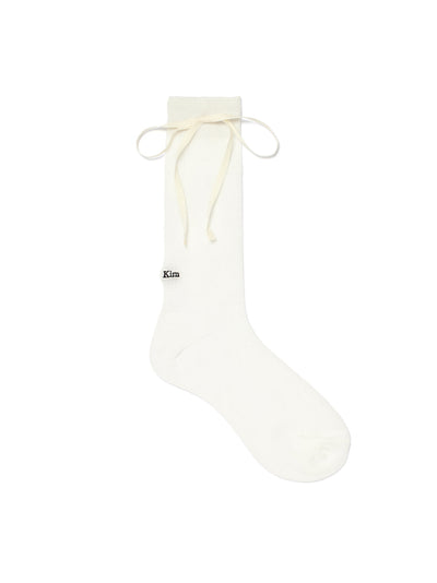 MATIN KIM RIBBON POINT CREW SOCKS size free