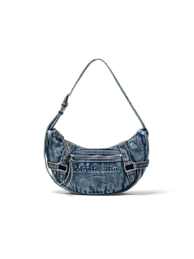 MATIN KIM Washed Denim Mini Hobo Bag