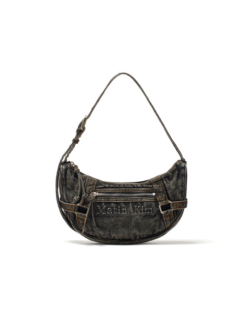 MATIN KIM MATIN WASHED DENIM MINI HOBO BAG