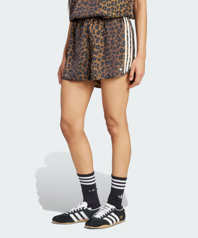 ADIDAS Satin Short Pants - Leopard:Brown (Size M)