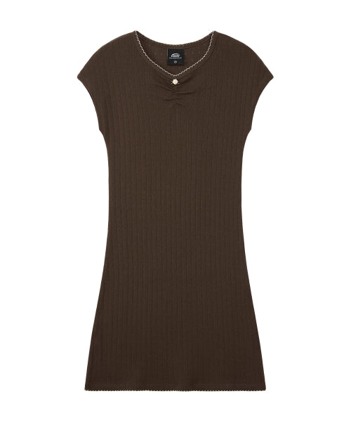 EMIS (WOMENS) MINI CORSAGE DRESS-BROWN