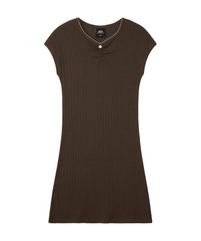(WOMENS) MINI CORSAGE DRESS-BROWN