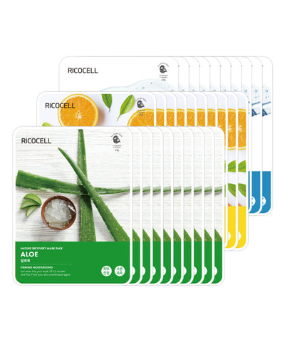 RICOCELL Moisturizing Sheet Mask Pack - 30 Sheets