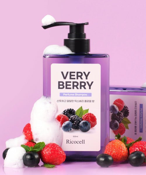 RICOCELL Ricocell Very Berry Perfume Keratin Silk Shampoo 500ml Hypoallergenic Anti-static Silicone Free