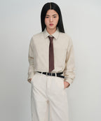 MUSINSA STANDARD WOMAN MUSINSA STANDARD WOMAN Women's silk slash cut tie dark brown