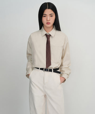MUSINSA STANDARD WOMAN Women's silk slash cut tie dark brown