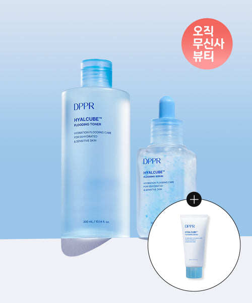 DPPR [Moisture recharge set] Hyaluronic acid Hyalcube moisture toner 300ml + moisture serum 50ml (+ 30ml moisture cream provided)