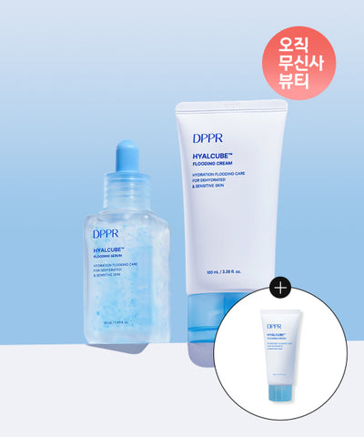 [Moisture recharge set] Hyaluronic acid Hyalcube moisture cream 100ml + moisture serum 50ml (+ 30ml moisture cream provided)