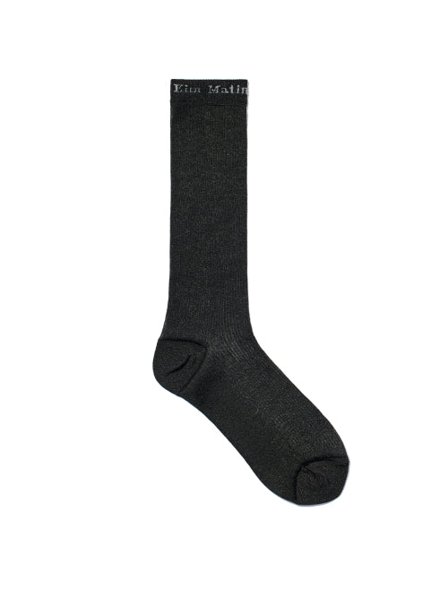 MATIN KIM MATIN KIM SHEER GLITTER CREW SOCKS IN BLACK