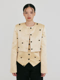 EENK ZROEL Flower Cropped Jacket - Yellow
