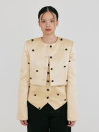 EENK ZROEL Flower Cropped Jacket - Yellow