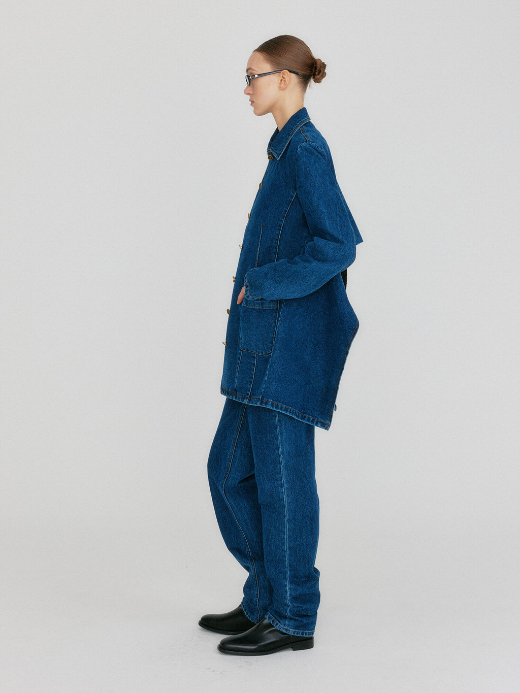EENK ZUY Denim Utility Jacket - Blue