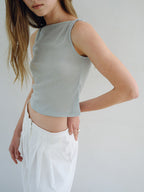 OVBEIGE GLITTER KNOT SLEEVELESS TOP_MINT_OF2C2XSV03MNT