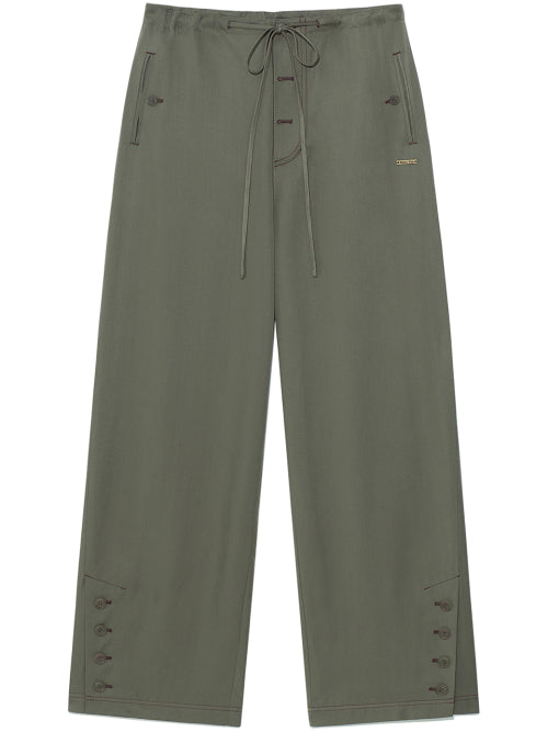 MATIN KIM MATIN KIM Wide Pants with Button Detail